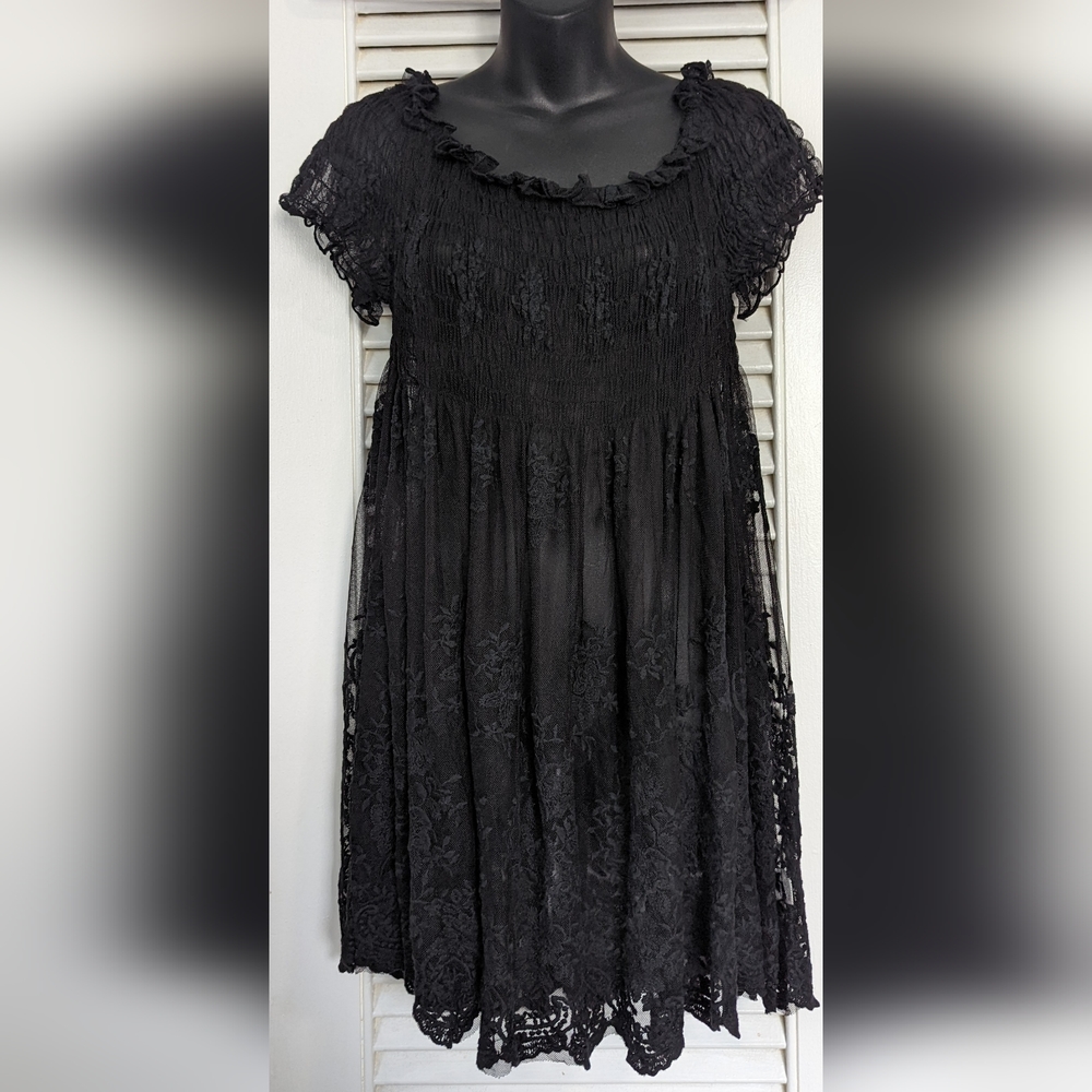 Black sheer mini dress